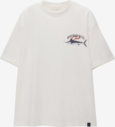 Pull&Bear T-Shirt in hellblau / purpur / schwarz / weiß, Produktansicht