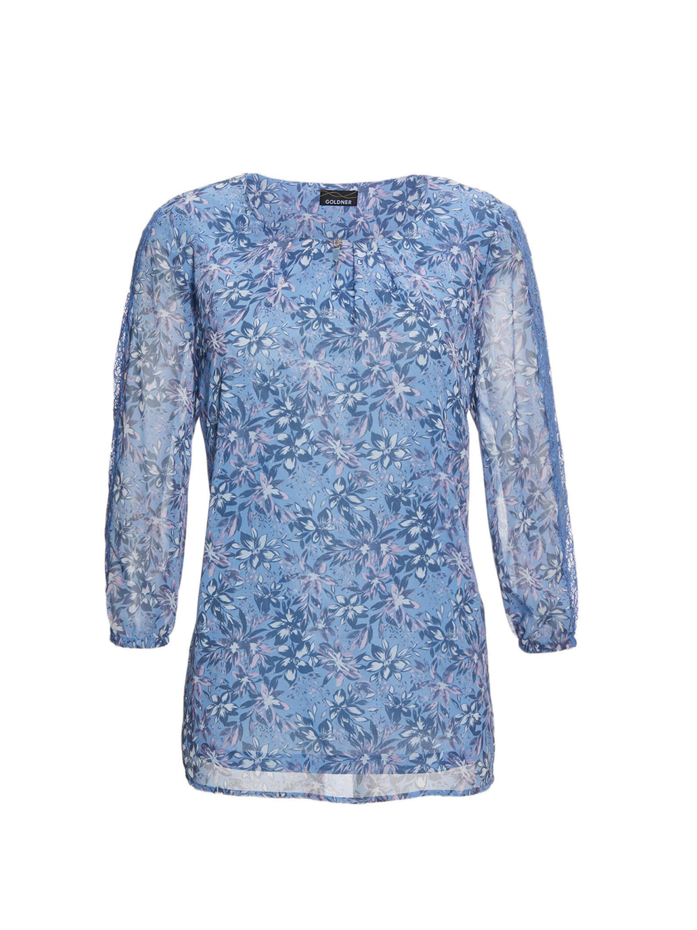 Goldner Bluse in Blau: Vorderseite