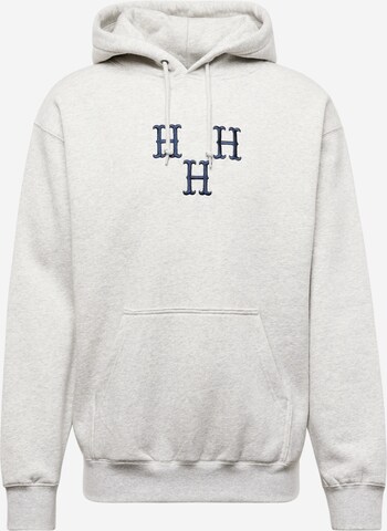 HUF Sweatshirt 'HAT TRICK' in Grey: front