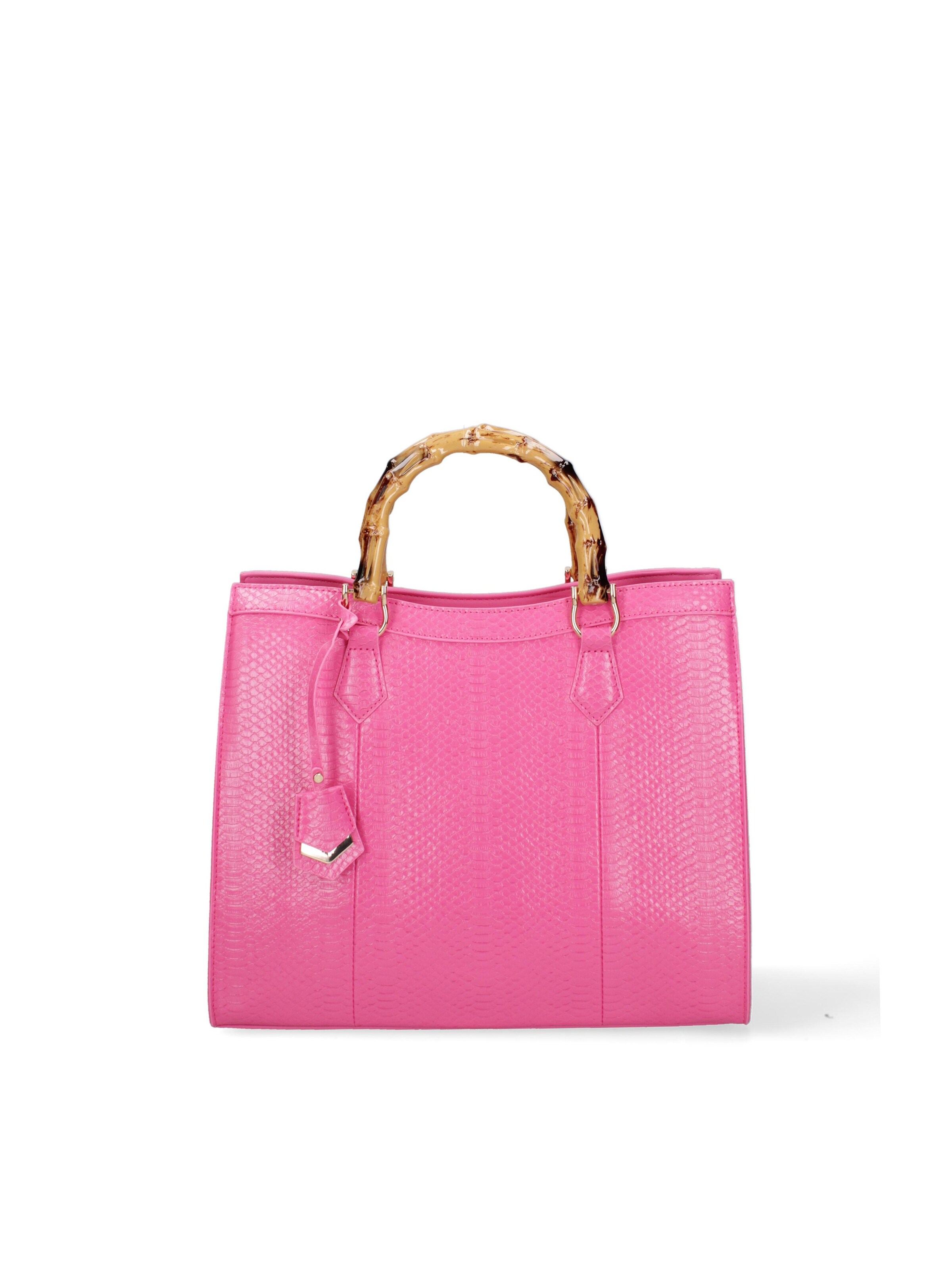 Borsa a spalla 'Borsa a Spalla Donna Ecopelle Vegana con Manico Bambù' di Diana&Co. in rosa: frontale