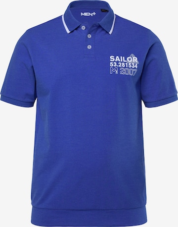 Men Plus Poloshirt in Blau: Vorderseite
