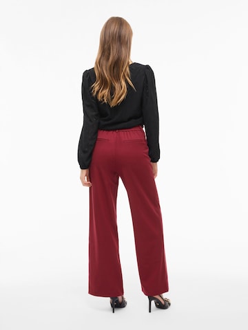 VILA Wide leg Pants 'VIVARONE' in Red
