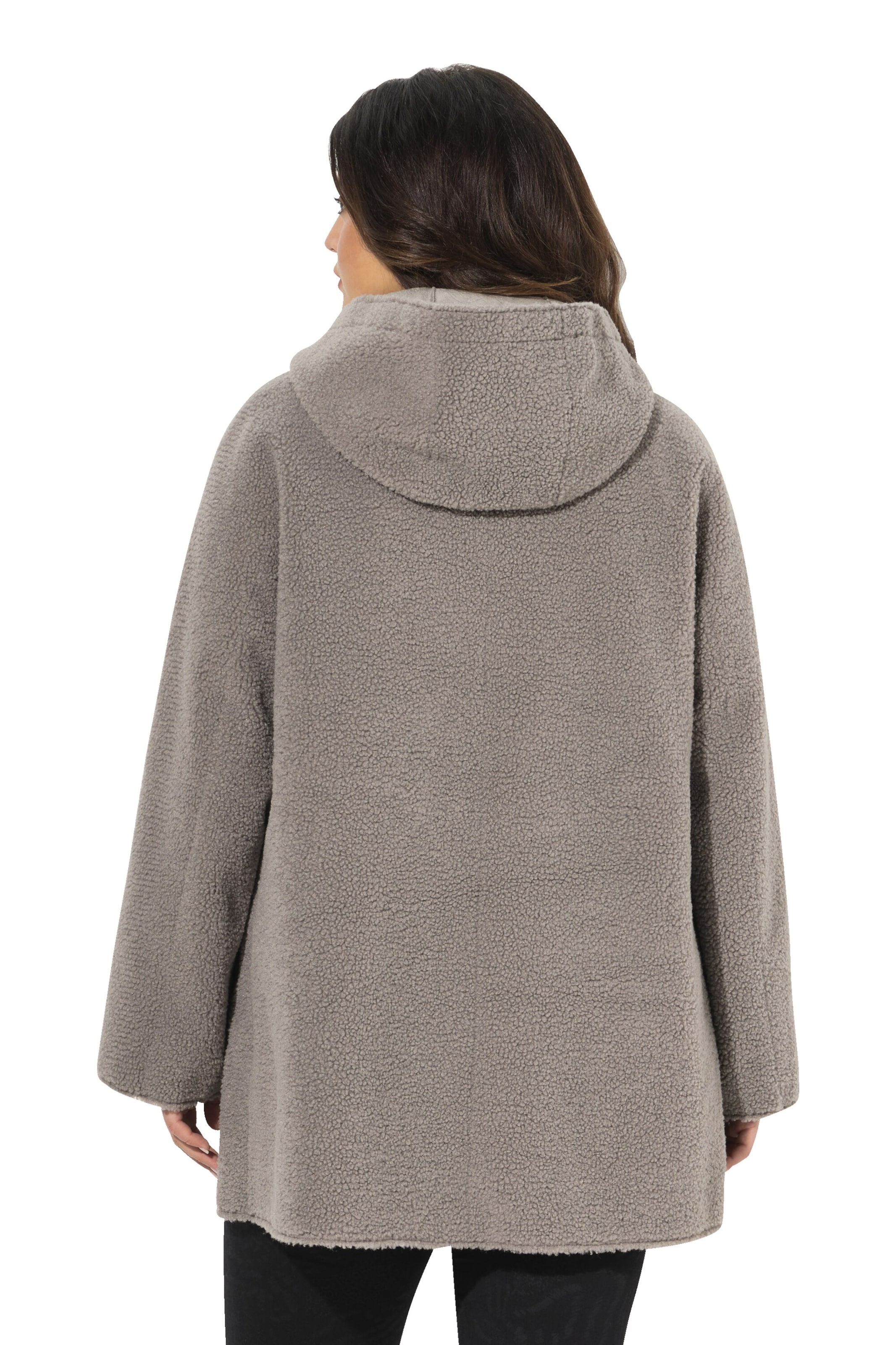 Ulla Popken Fleece jas in Grijs