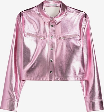 BershkaPrijelazna jakna - roza boja: prednji dio