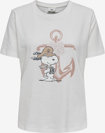 JDY Тениска 'PEANUT' в бяло: отпред