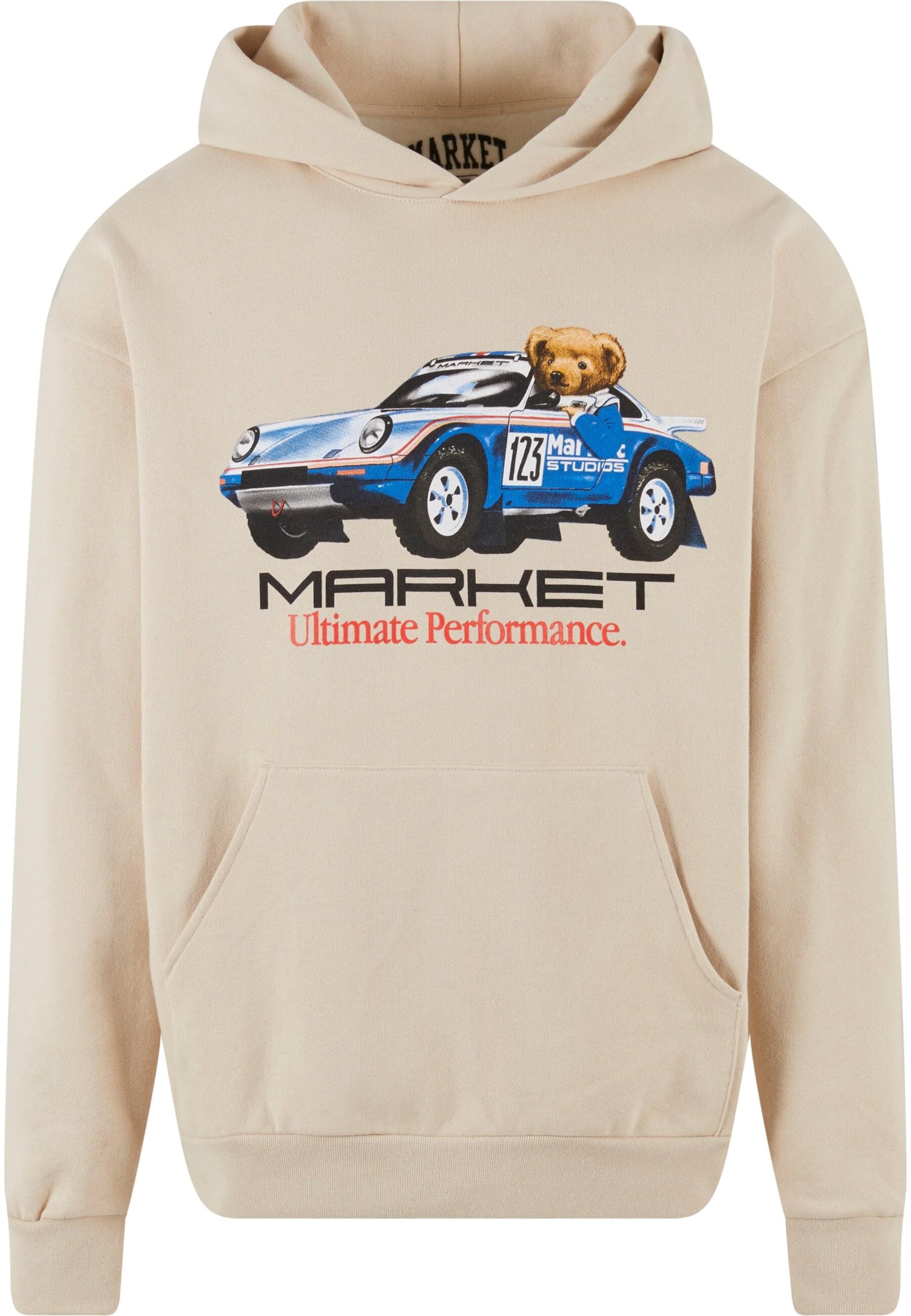 MARKET Mikina 'Ultimate Rally Bear' – bílá: přední strana