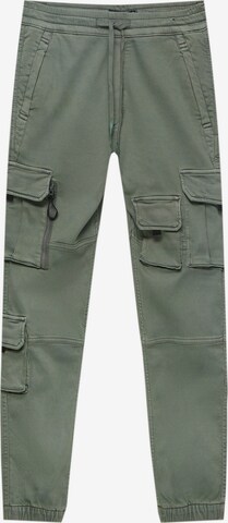 Effilé Pantalon cargo Pull&Bear en vert : devant