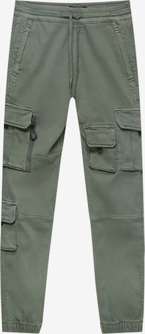 Pull&BearTapered Cargo hlače - zelena boja: prednji dio