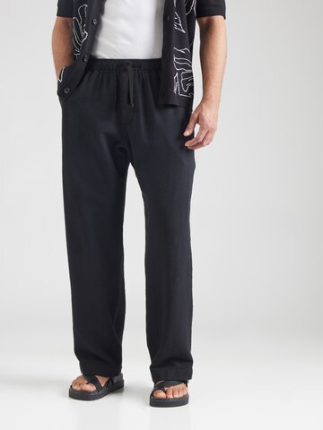 Abercrombie & Fitch Baggy Trousers in Black: front
