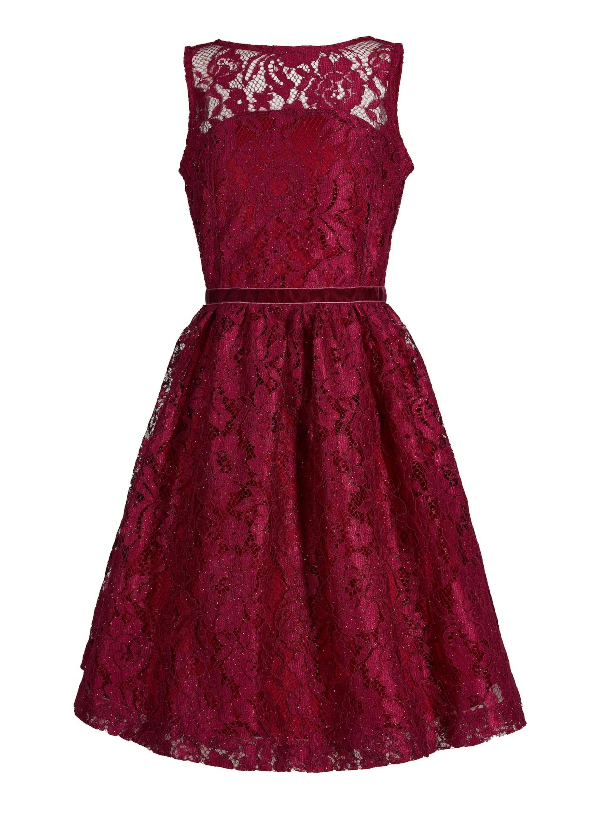 La V Jurk 'La V elegante kant jurk' in Rood: voorkant