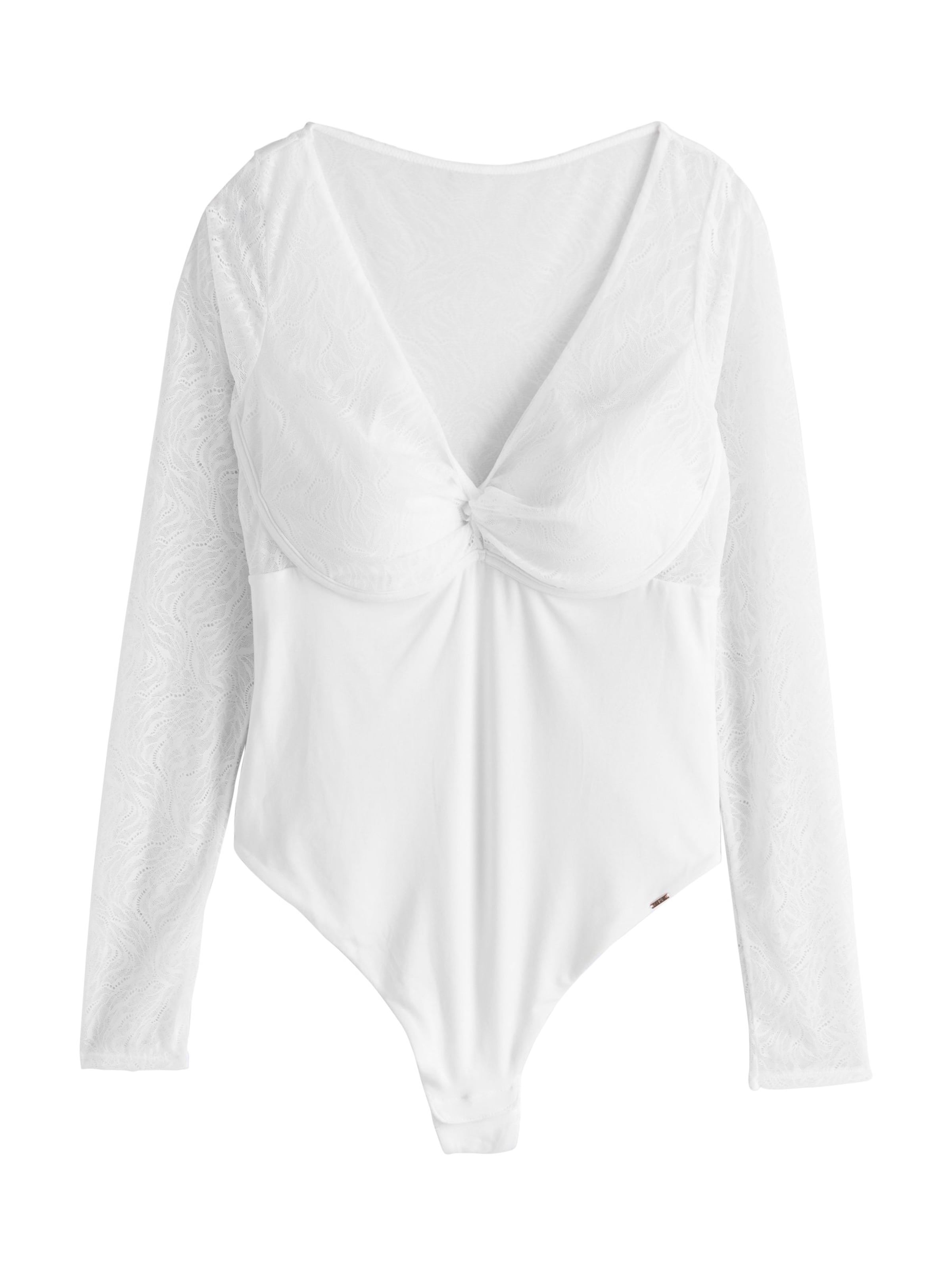 Lipsy Blouse bodysuit in White: front