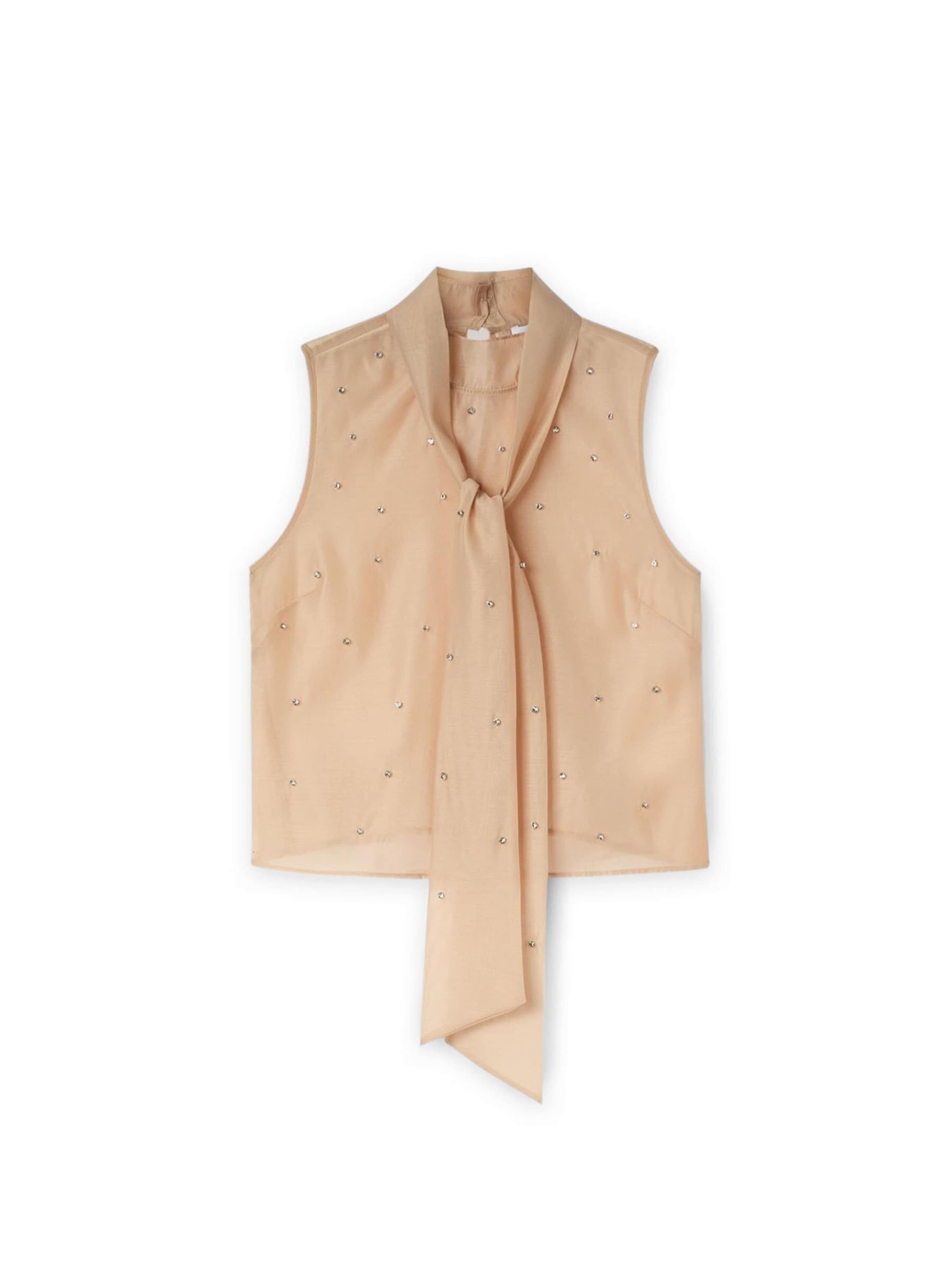 MOTIVI Top in Beige: voorkant