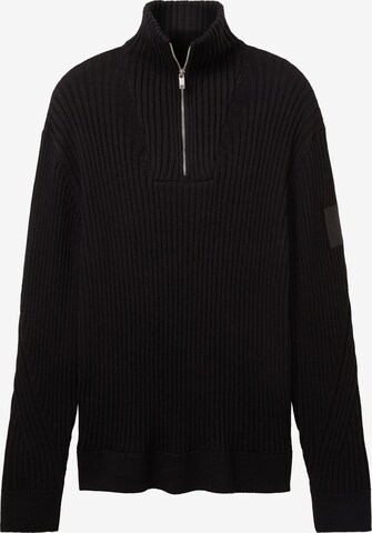 TOM TAILOR DENIM Sweater in Black: front