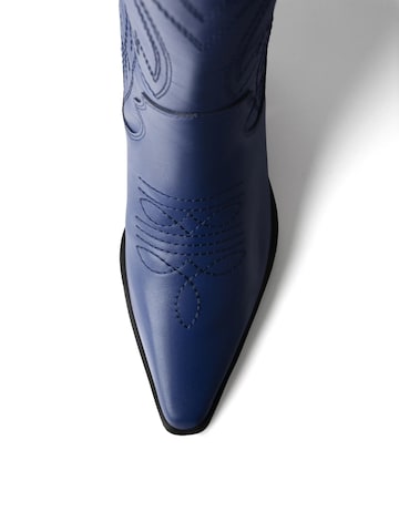 L37 HANDMADE SHOES Pahkluusaapad 'HOLLY LEAVES', värv sinine