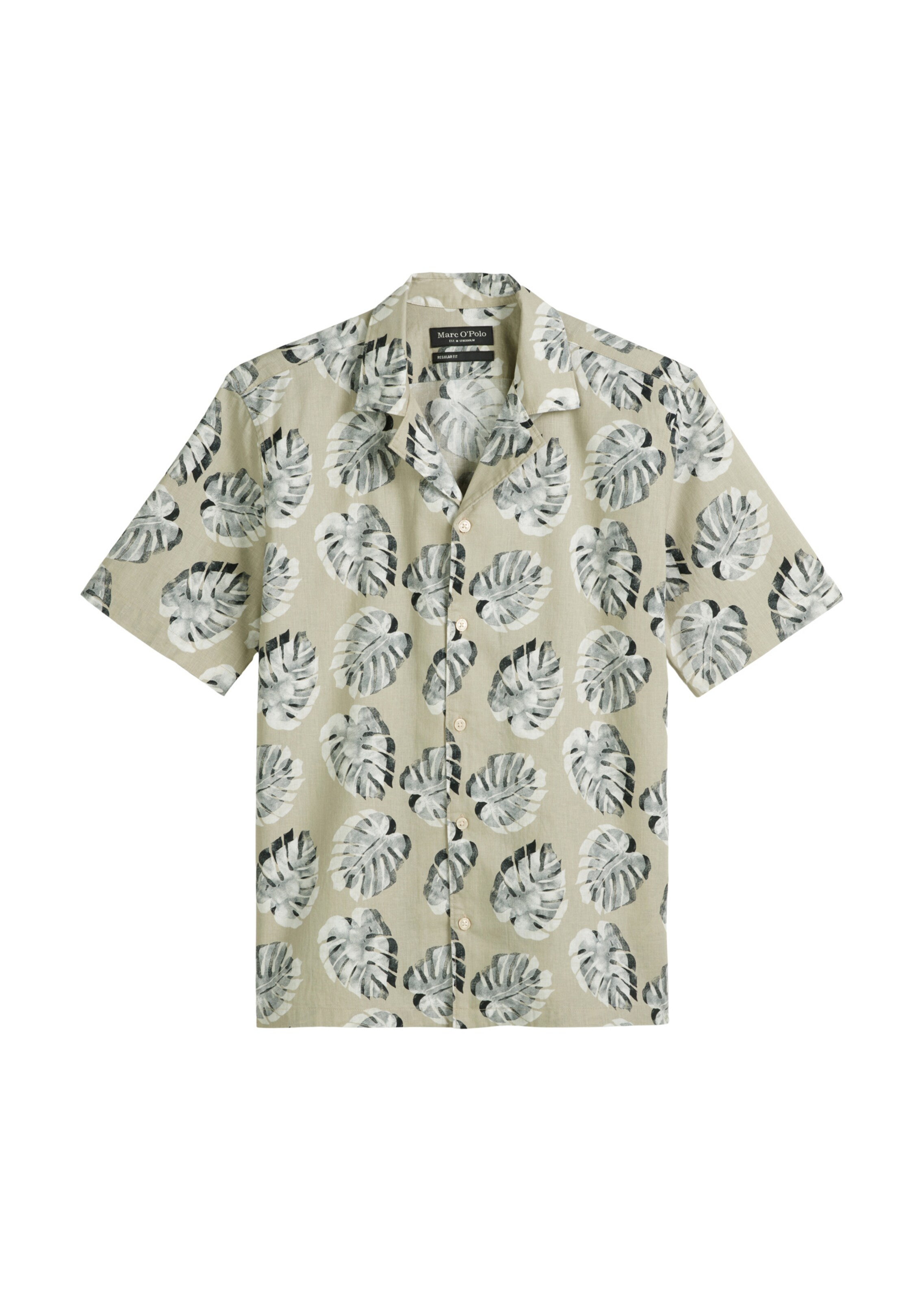 Marc O'Polo Button Up Shirt in Sand / Mottled green / White, Item view