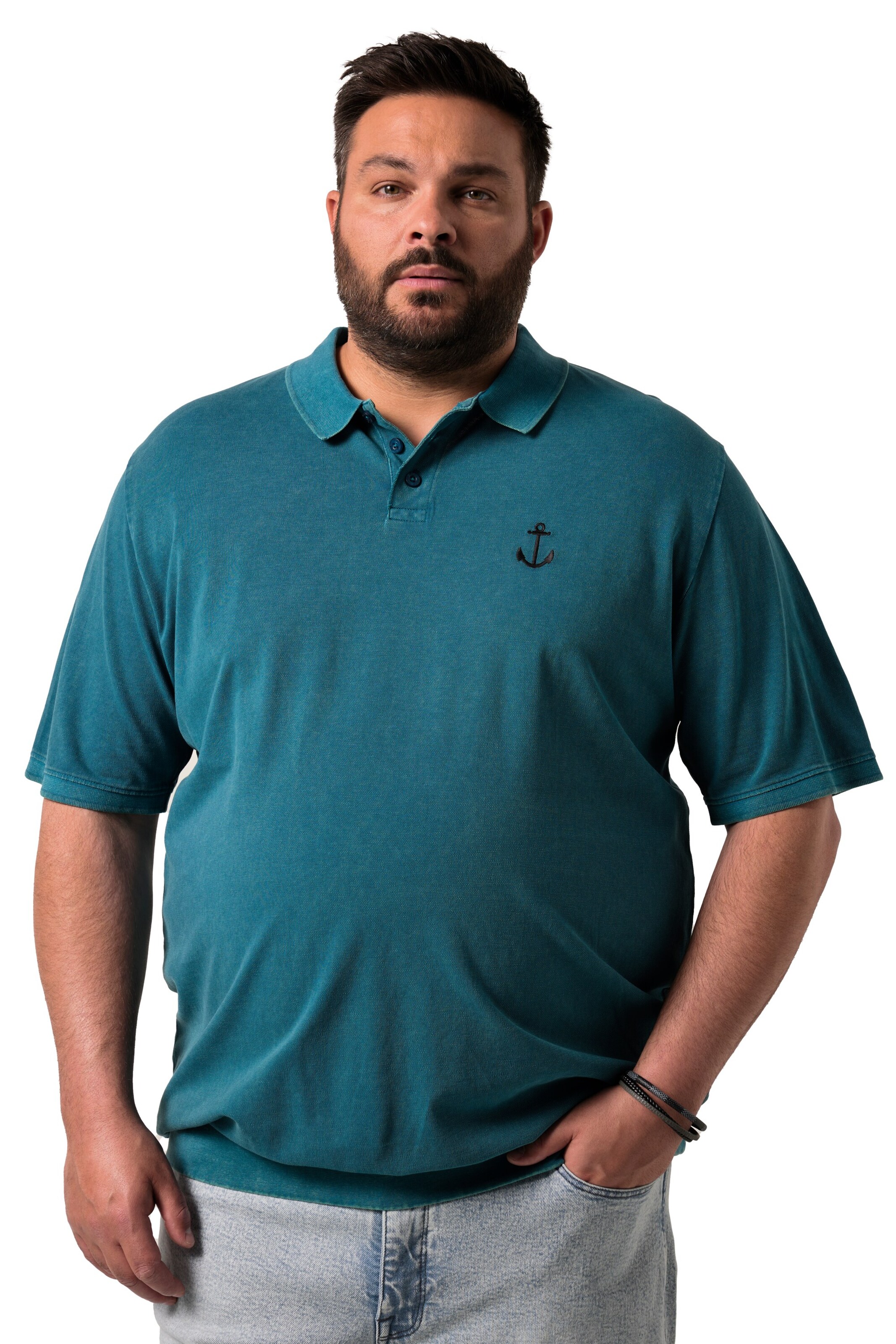 Men Plus Shirt in Blue: front