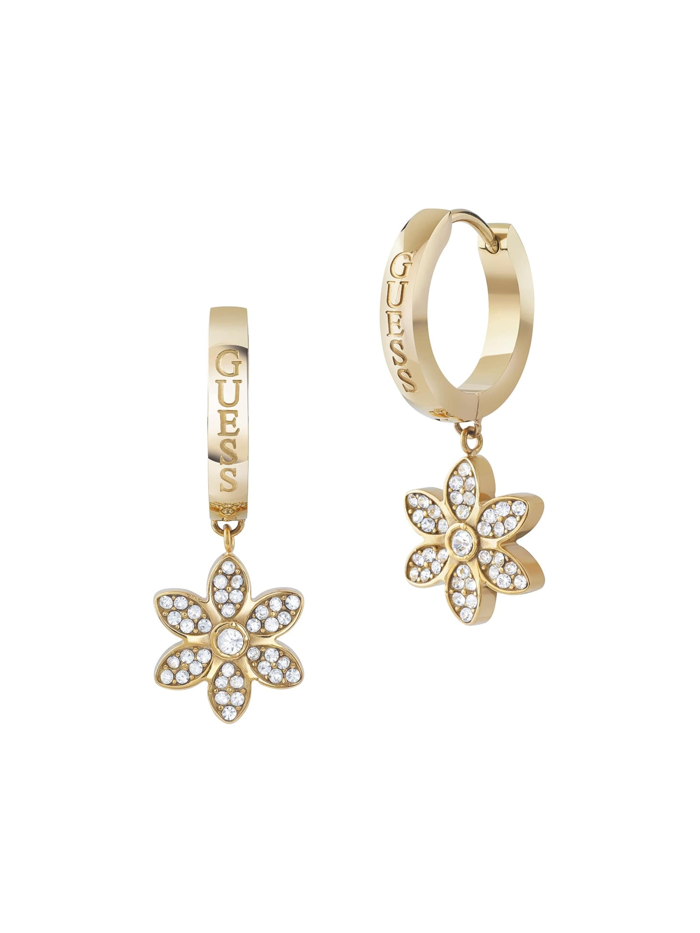 GUESS Ohrringe 'White Lotus' in Gold: Vorderseite