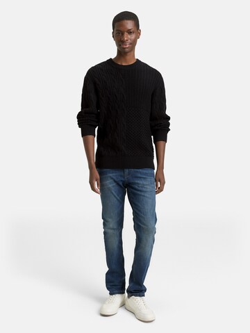 TOM TAILOR DENIM Pullover in Schwarz