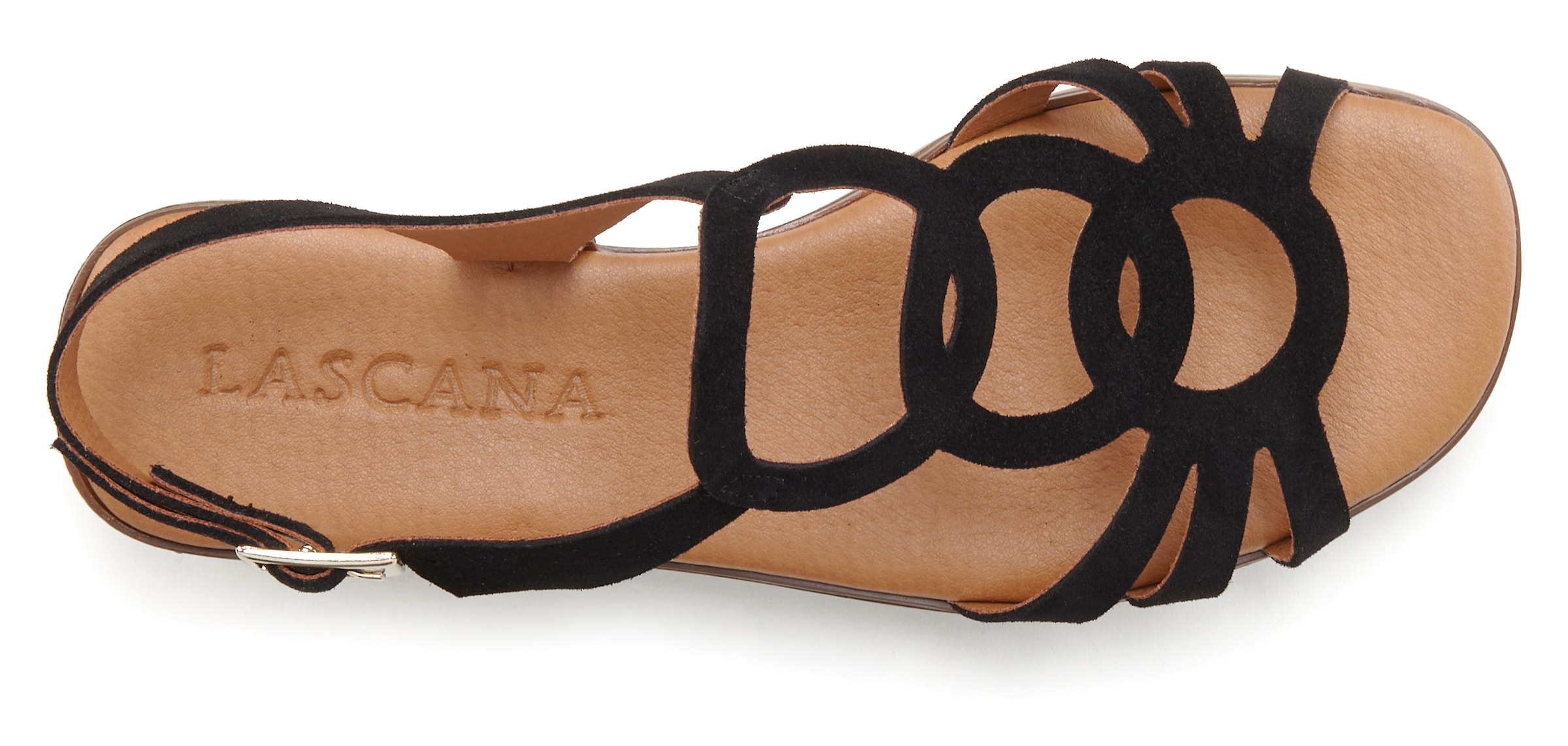 LASCANA Pántos szandál - fekete