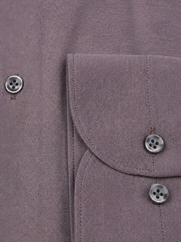 Profuomo Slim fit Button Up Shirt 'Japanese Knitted' in Purple
