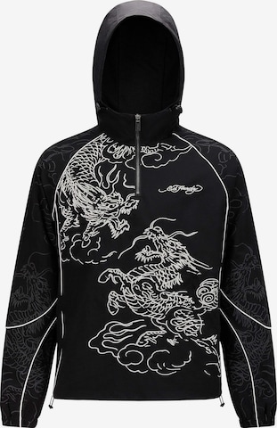 Ed HardyPrijelazna jakna 'Battle Dragon' - crna boja: prednji dio