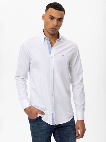 By Diess Collection Regular fit Button Up Shirt in White: front