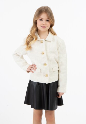 Blazer di faina in bianco: frontale