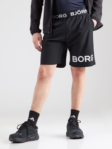 BJÖRN BORGregular Sportske hlače - crna boja: prednji dio