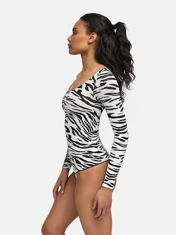 Body modelant 'Bodysuit Sculpting Shapewear Longsleeve mit String' cfab en blanc