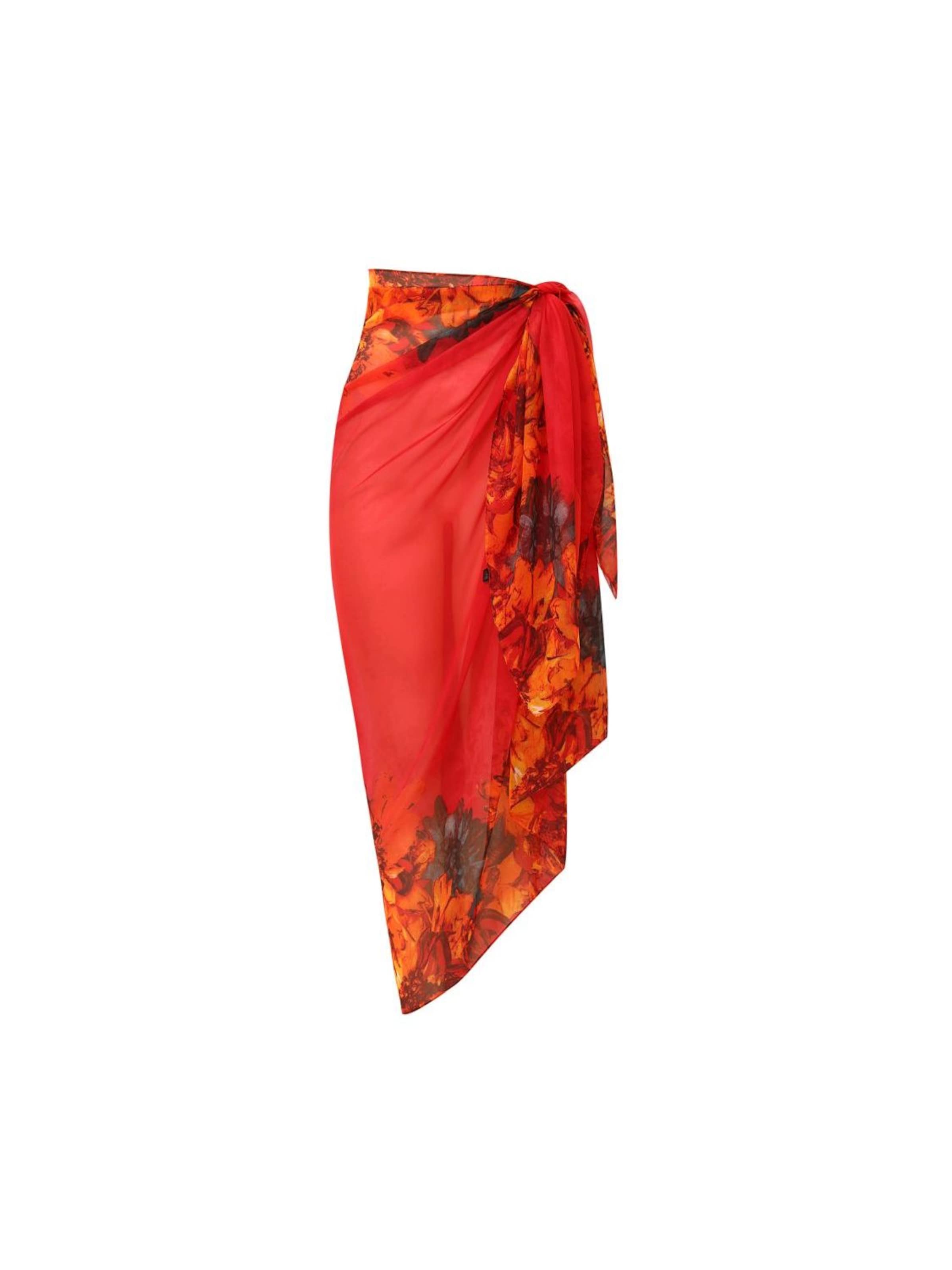 alberto cabale - Vestido de playa 'FLORA' en rojo: frente