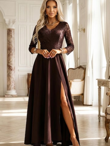 Numoco Abendkleid 'Maxikleid Amber'‌‌‌‌‌‌‌‌ in Braun