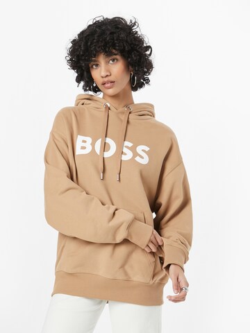 Sweat-shirt 'Econy' BOSS en beige : devant