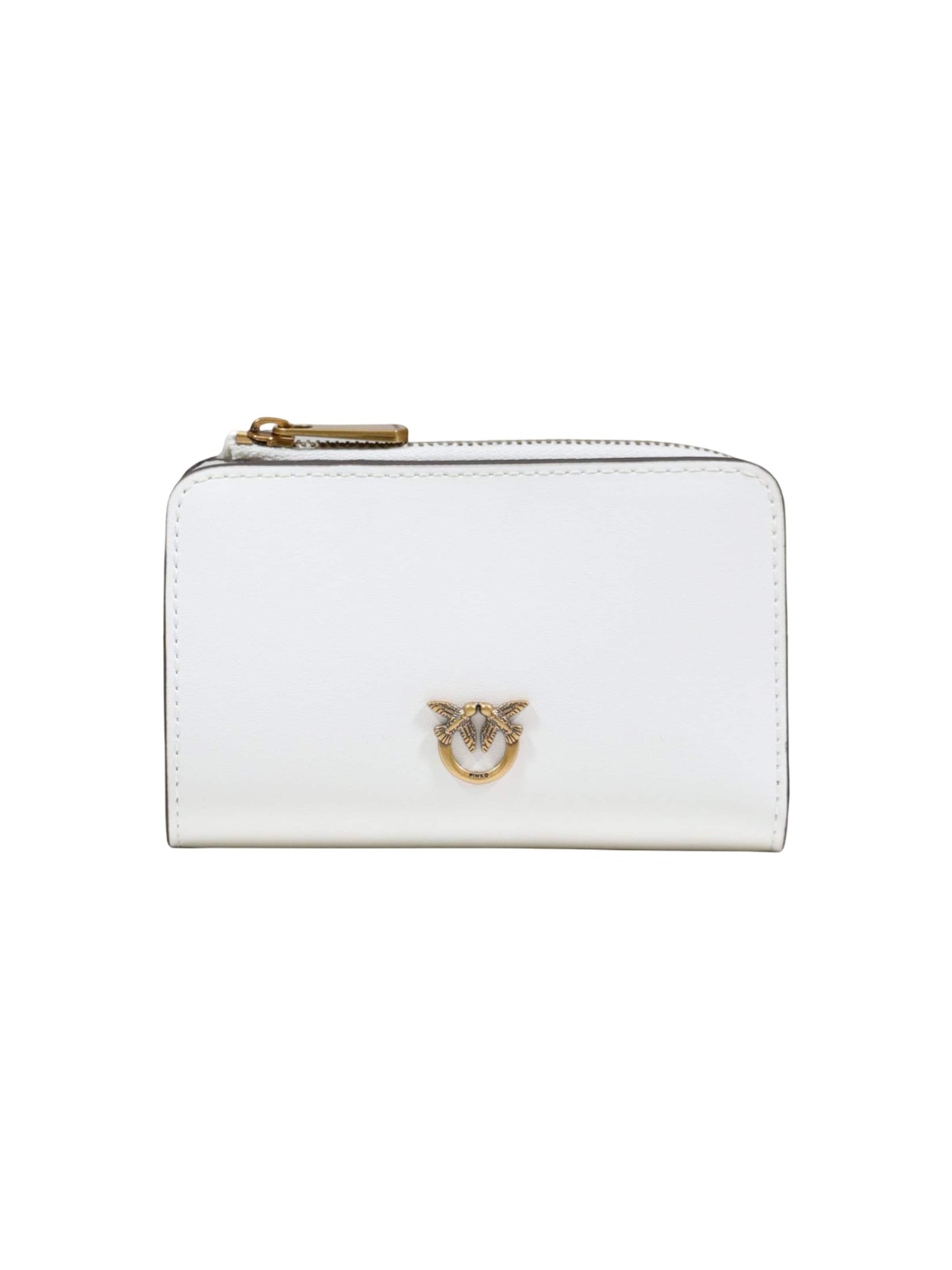 PINKO - Cartera 'MINI WALLET VITELLO SETA 106206 A0F1' en blanco: frente