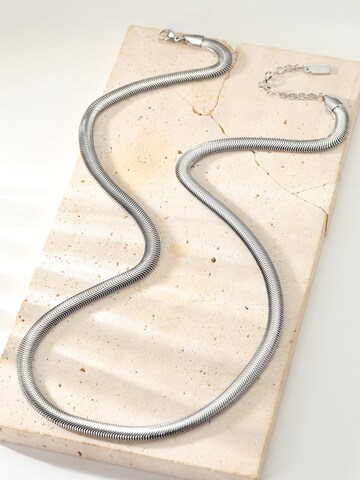 Hey Happiness Ketting 'Snake Bold' in Zilver