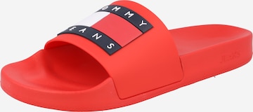 Tommy Jeans - Zapatos abiertos 'Essential' en rojo: frente