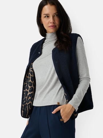 CAMEL ACTIVE Fleece-Weste mit Knopfverschluss in Blau: Vorderseite