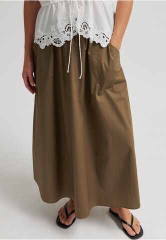 SECOND FEMALE - Saia 'Alisa' em castanho: frente