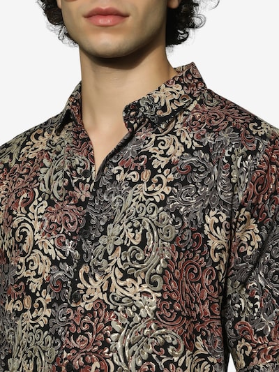 Cămașă 'Nia' Campus Sutra pe bej / gri bazalt / roşu închis / negru, Vizualizare produs