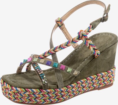 Alma En Pena Riemensandale in khaki / mischfarben, Produktansicht