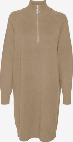 VERO MODA Gebreide jurk 'Gold Needle' in Bruin: voorkant