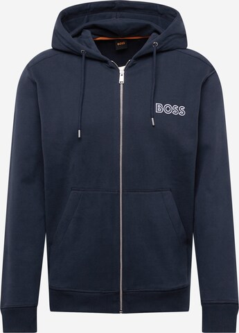 BOSS Sweat jacket 'Zelogox' in Blue: front