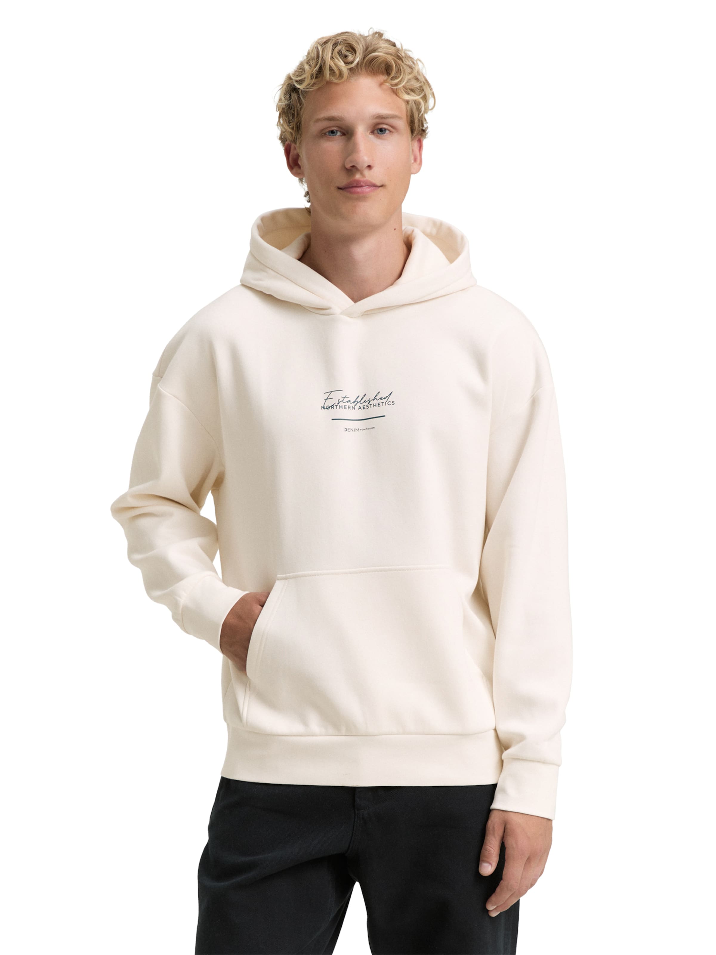 TOM TAILOR DENIM Sweatshirt i vit: framsida