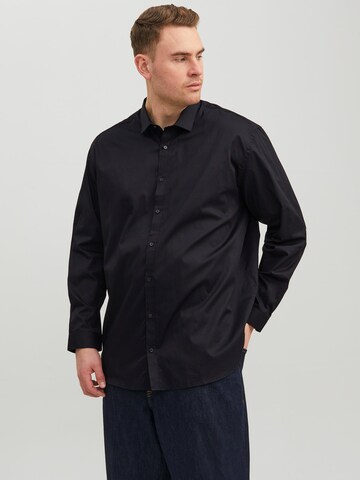 Jack & Jones Plus Comfort fit Overhemd 'Blacardiff' in Zwart: voorkant