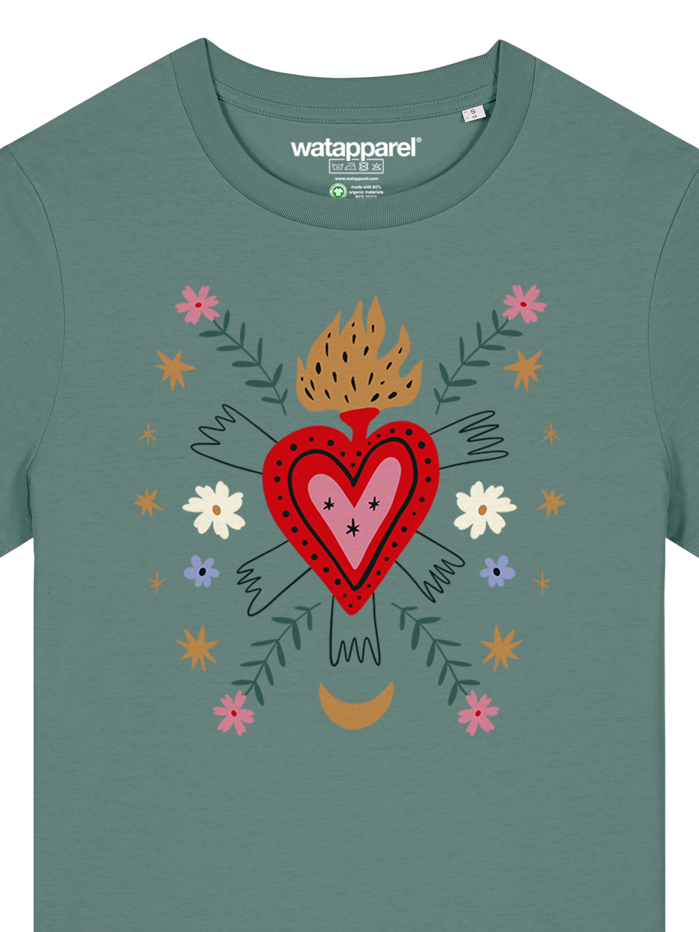 Watapparel Shirt 'Love and flex' in Green