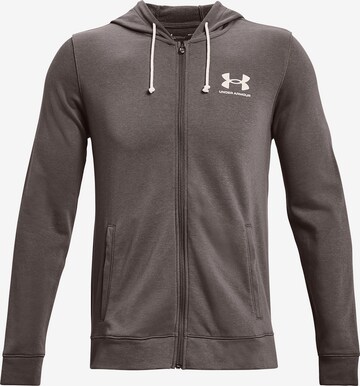 UNDER ARMOUR Sportsweatjacke 'Rival' in Braun: predná strana