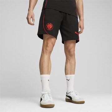 PUMA Regular Workout Pants 'FC St. Pauli' in Black
