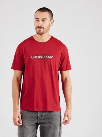 GUESS JEANS Μπλουζάκι σε κόκκινο: μπροστά