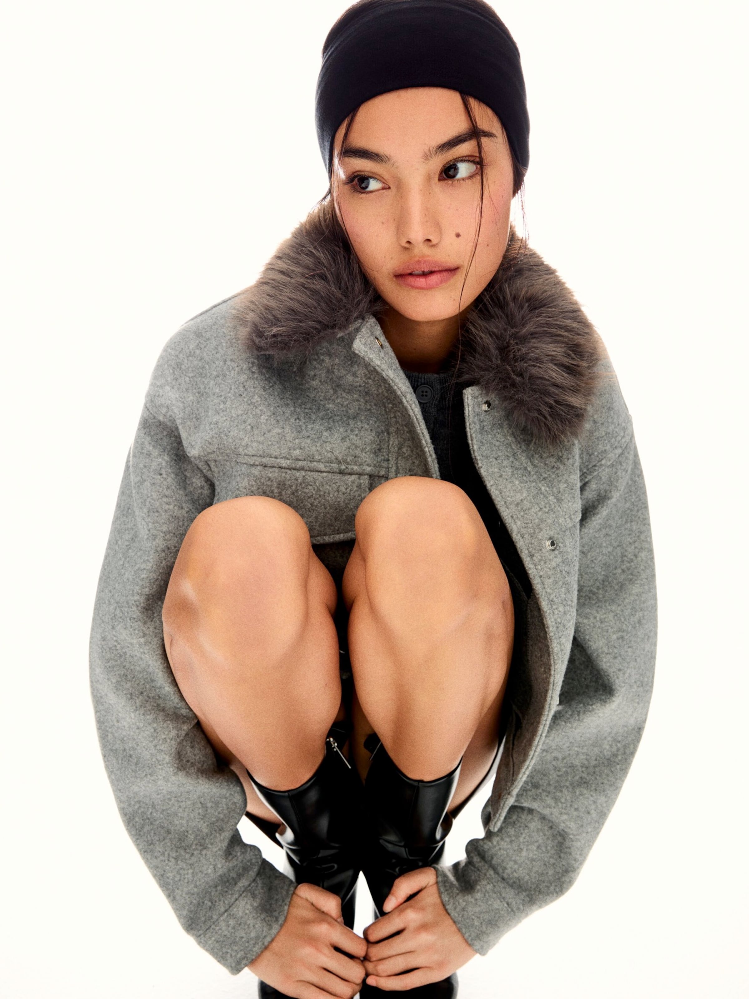 Giacca di mezza stagione di Bershka in grigio