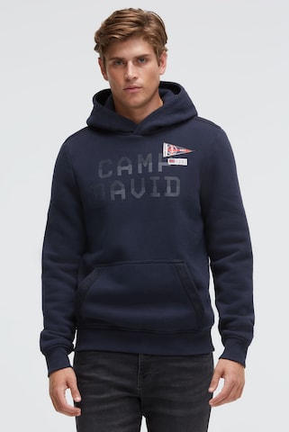 CAMP DAVID Hoodie mit Rubber Print und Tapes in Blau: Vorderseite