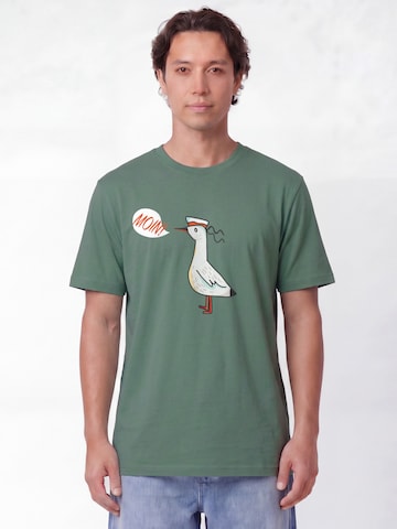Watapparel Shirt 'Moin Seagull' in Groen: voorkant